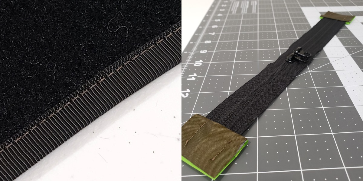 Seam binding and an assembled zipper