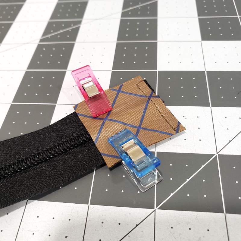 Zipper tab after sewing