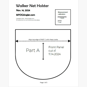 Sewing pattern for a fishing net holster