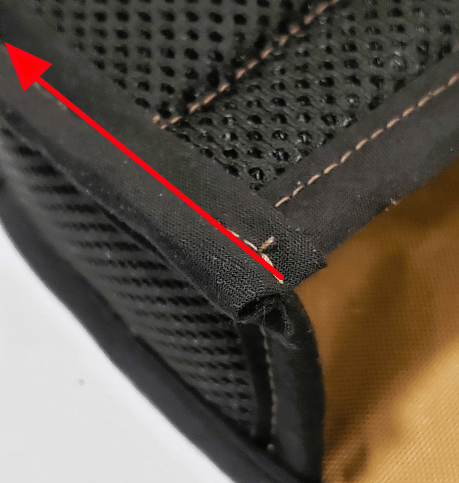 double-fold bias tape used to create a finished corner 