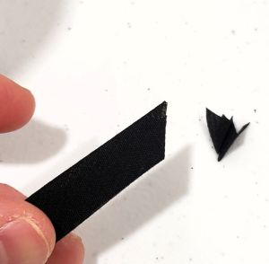 double-fold bias tape with a cut at the end