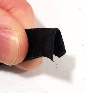 The end of some double-fold bias tape folded over on itself