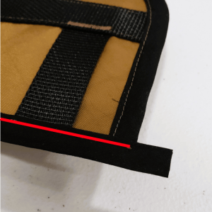 Double-fold bias tape sewn along a seam