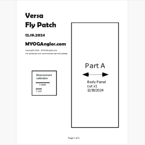 A sample of the sewing pattern for the Versa Fly Patch