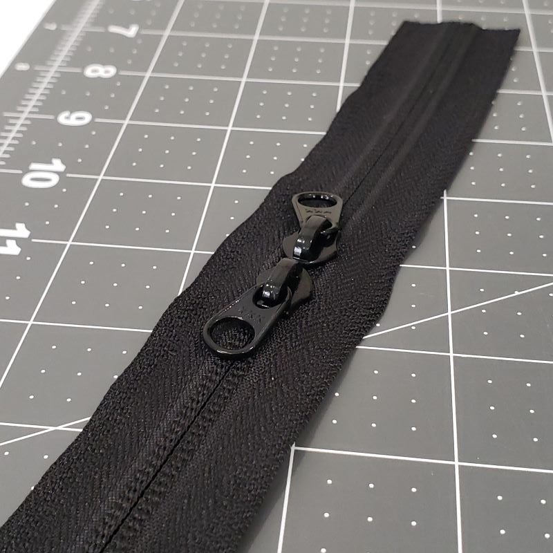 Zipper coil with sliders installed.